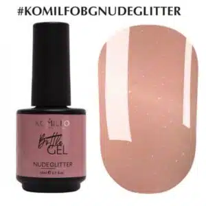ג'ל לבניה קומילפו ניוד נצנצים 15 מיל 15ML RUBBER KOMILFO NUDE GLITTER